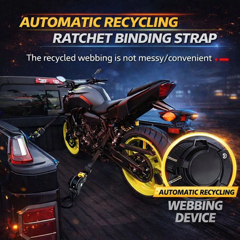 Tkhotpick Auto-Retract Tie-Down Ratchet Straps