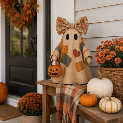 🔥Last Day 50% OFF🔥🔥Lighted Vintage Patchwork Ghost