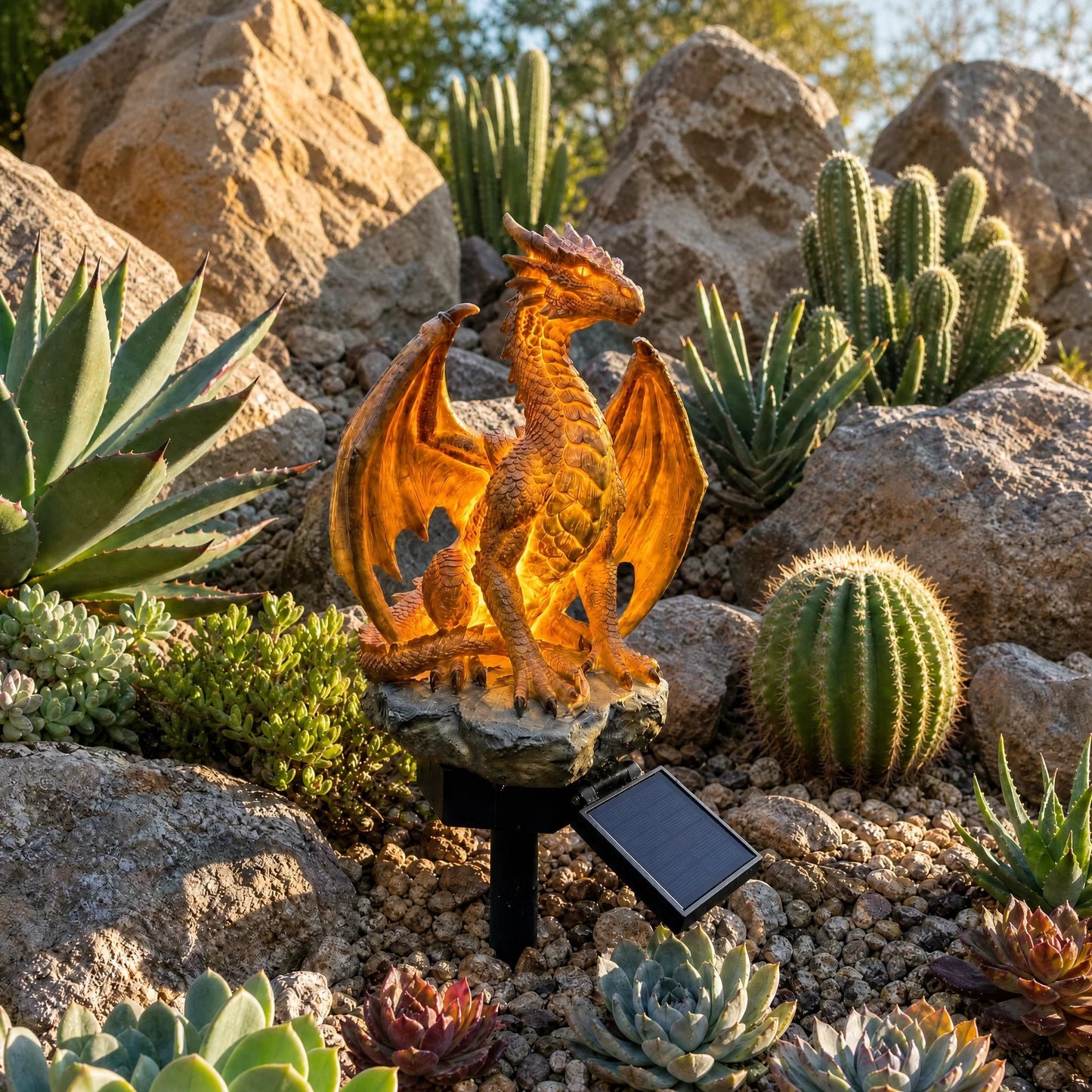 Dragon Legacy Golden Ember Edition Solar Garden Light