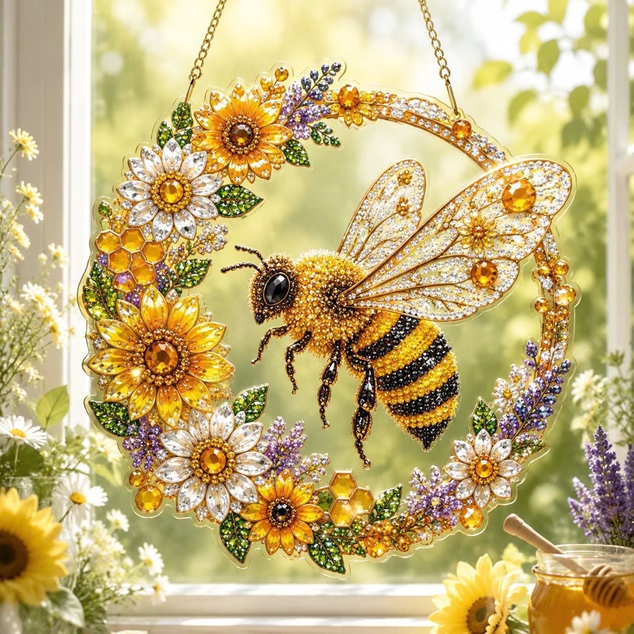 💥LAST DAY 50% OFF - Hummingbird Diamond Art Hanging Ornament Kit – Sparkling DIY Window Ornament 🐦✨