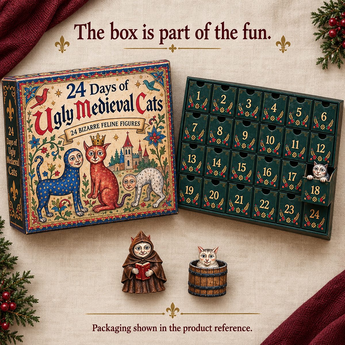 ๐๐ฐ 24 Days of Ugly Medieval Cats โ Hilariously Weird Cat Advent Calendar 2026