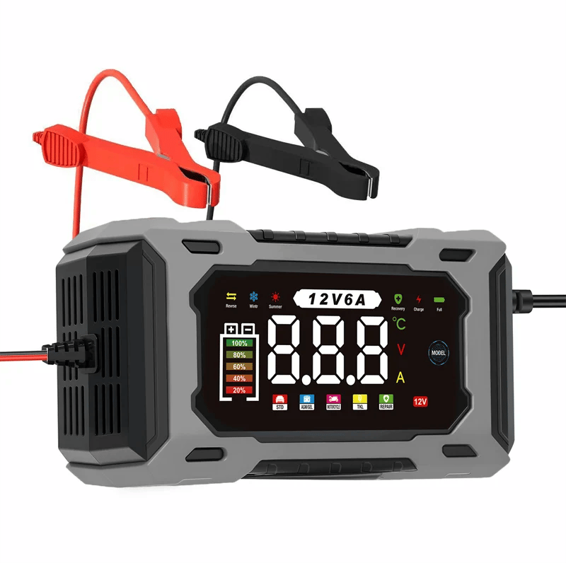 ⏳⏳Time-Limited Special⏰12V 6A Smart Car Battery Charger – Pulse Repair Technology, Auto Maintain & Desulfation