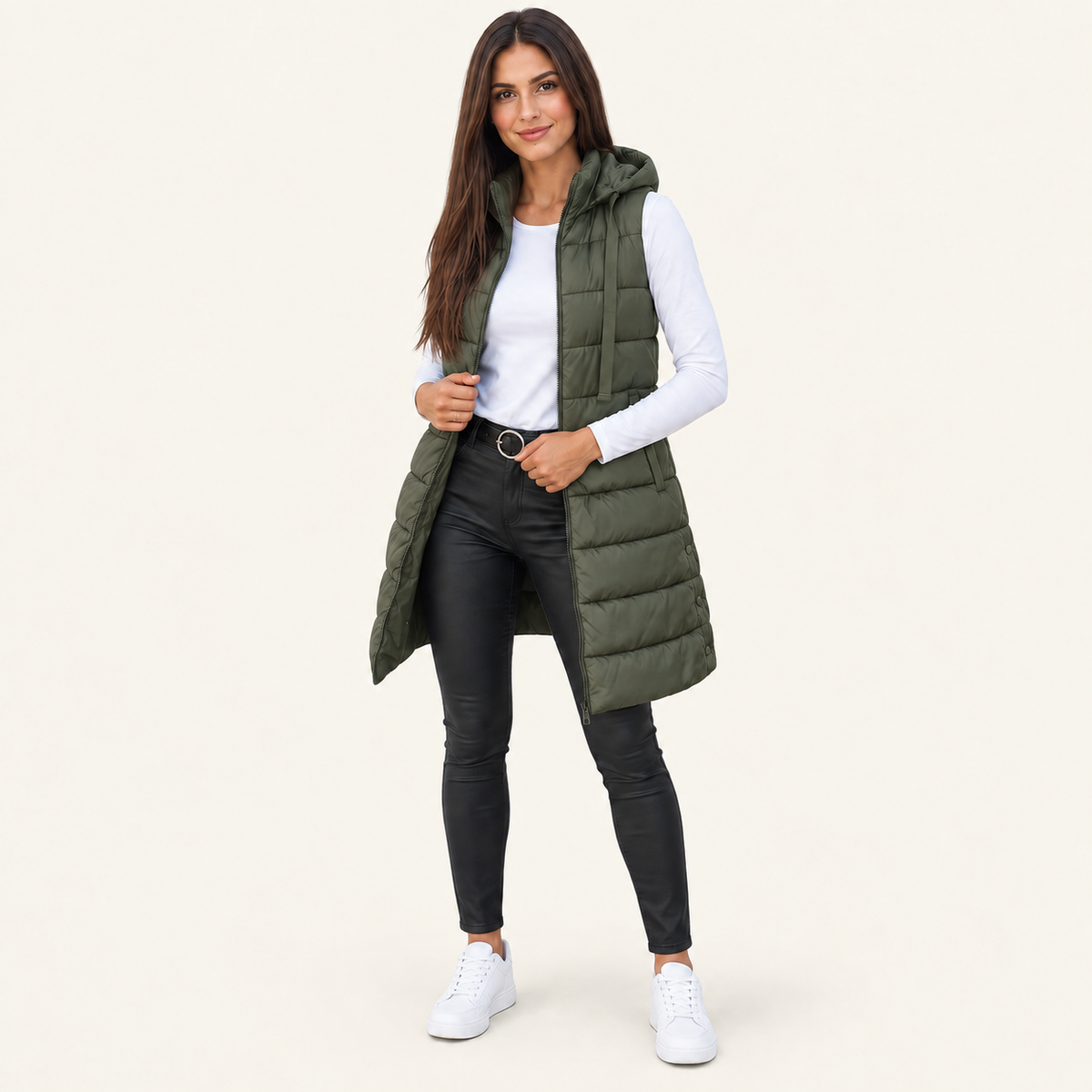 Women's Long Hooded Puffer Vest