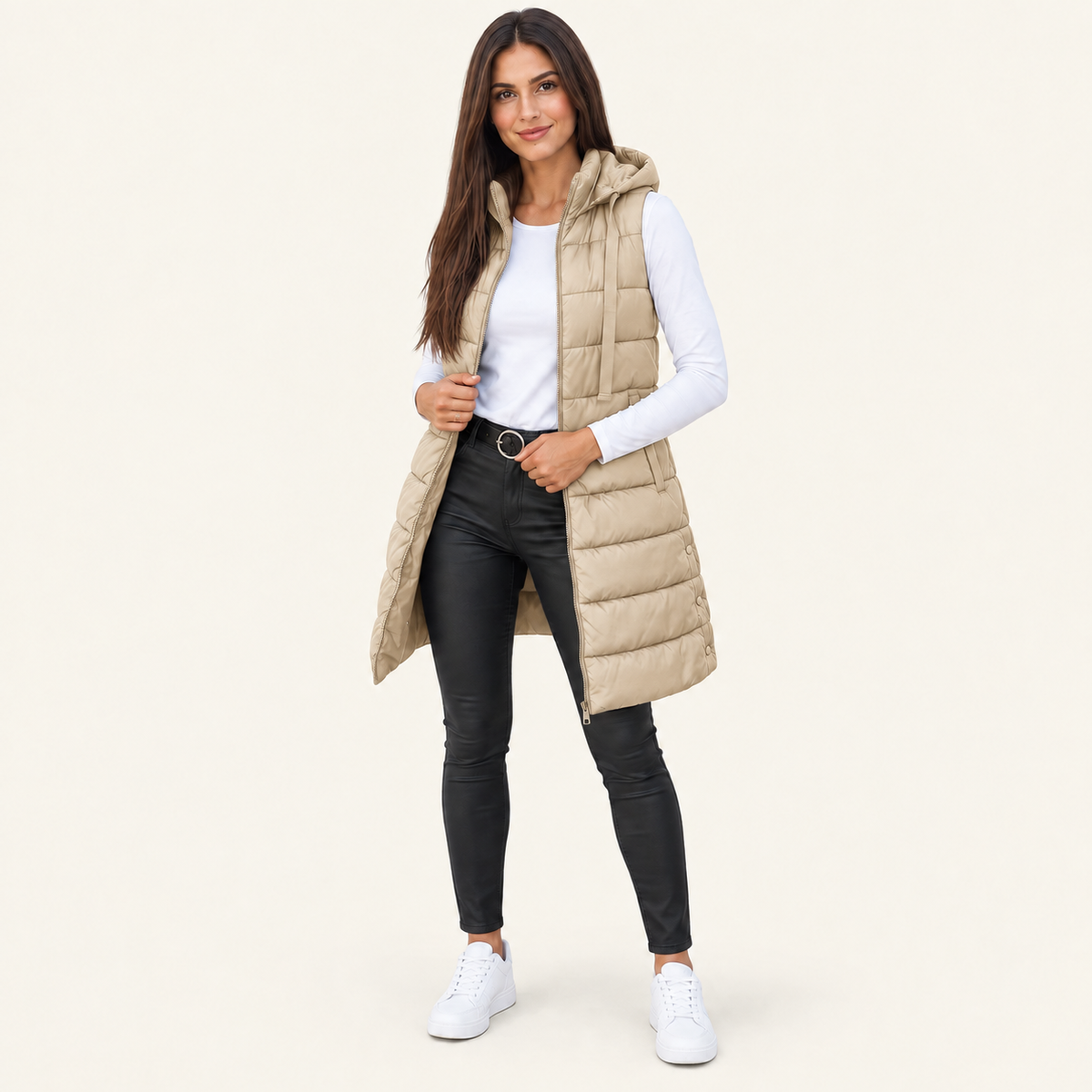 Women's Long Hooded Puffer Vest
