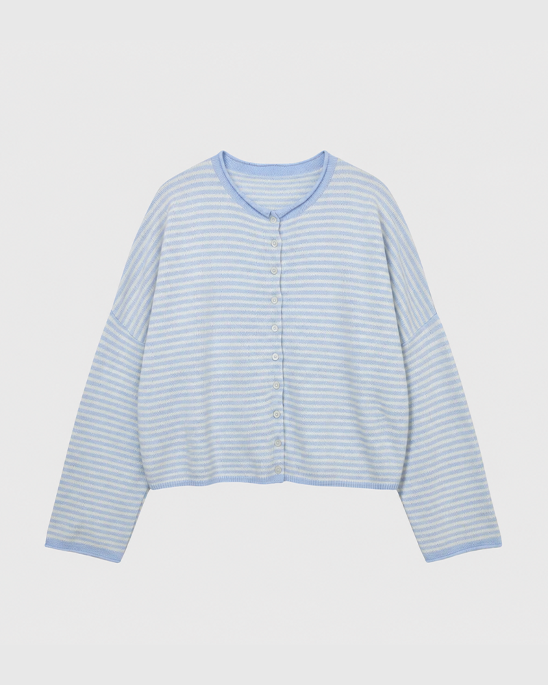Women's Striped Cardigan Knit Long Sleeve Casual Fall Winter