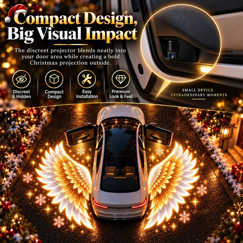 🎄 BUY 1 GET 1 FREE 🎁 Guardian Wings™ – Christmas Angel Wing Car Door Projector Lights (2-Pack) ✨