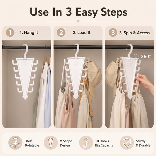 Rotating V-Shaped Accessory Hanger