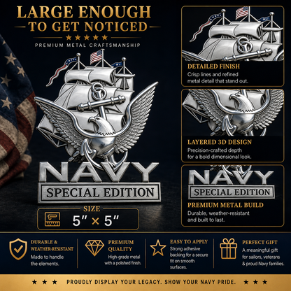 U.S. Navy Special Edition Metal Vehicle Badge