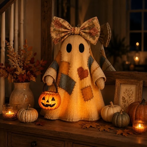 🔥Last Day 50% OFF🔥🔥Lighted Vintage Patchwork Ghost