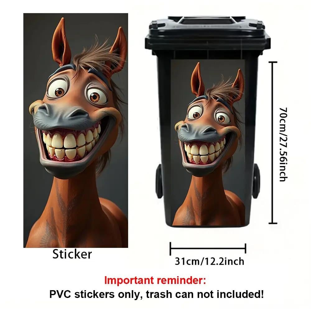 Creative Trash Can Sticker with Colourful Cartoon✨