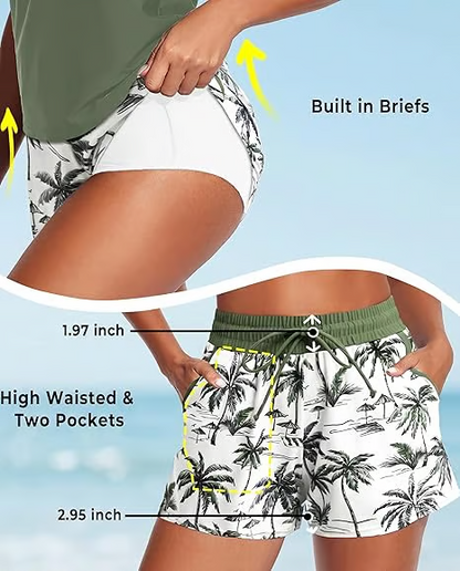 Women's Sporty Tankini Set with Shorts Pockets Athletic Bathing Suit 2026 Modest