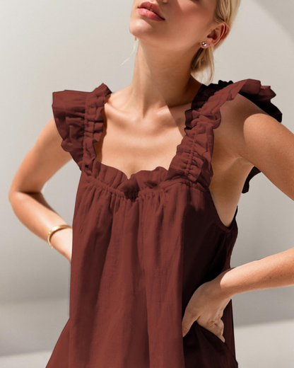 Women's 2 Piece Ruffle Pajama Set