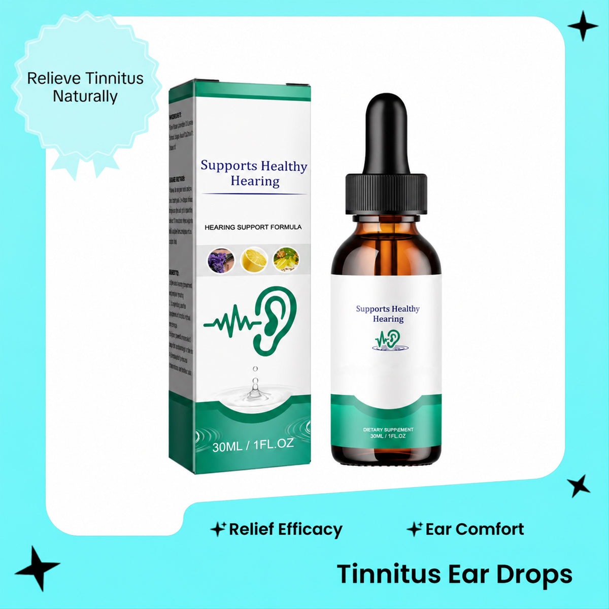 Tinnitus Ear Drops for Clear Ears and Ultimate Comfort – Unlock Instant Relief from Tinnitus and Ear Discomfort🎶
