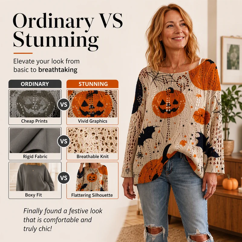 Women's Halloween Knit Sweater Top
