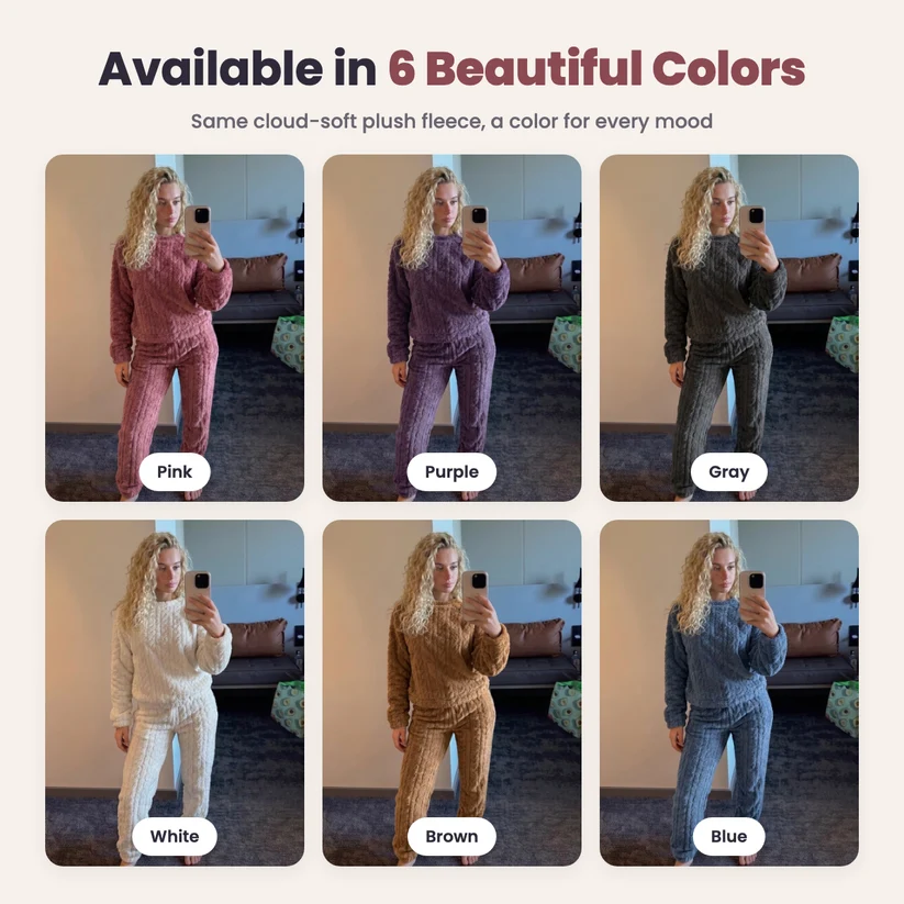 Women's Cozy Cable Knit Lounge Set