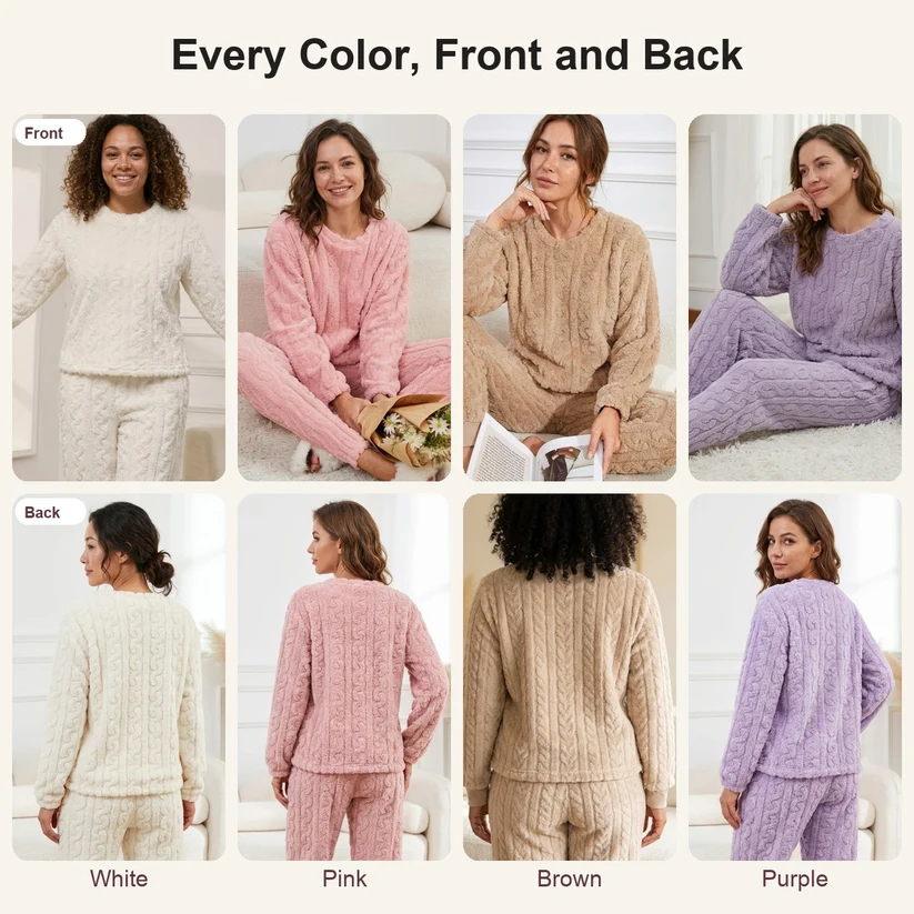 Women's Cozy Cable Knit Lounge Set
