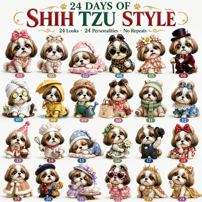 ⏰Limited Stock 49% OFF - 🎀24 Days of Shih Tzu Style Advent Calendar – 24 Unique Shih Tzu Collectibles ✨🐾