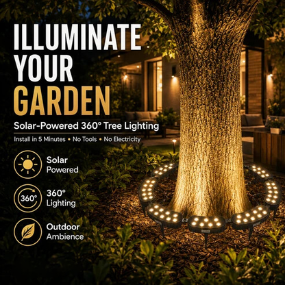 🌳💡 Ring-Shaped Solar Tree Lights – Weatherproof Outdoor Spotlights Ideal for Trees, Pillars, and Gardens
