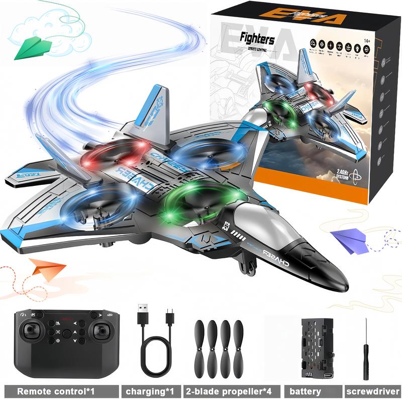 ✈️Kids RC flying toy, durable EVA foam fighter jet with multiple flying modes