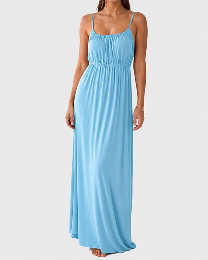 Backless Drawstring Maxi Cami Dress
