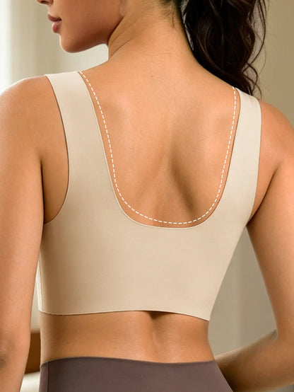 6 Pcs Women's Contrast Lace Front Hook Push-Up Bralettes - Wireless, Soft Breathable Fabric, V-Neck, Feminine Simple Basic Overall Comfort Undergarment for Everyday Wear