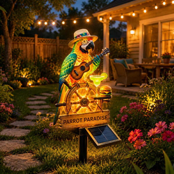 🔥Last Day 49% OFF🔥 - 🌴 Solar-Powered Parrot Garden Light