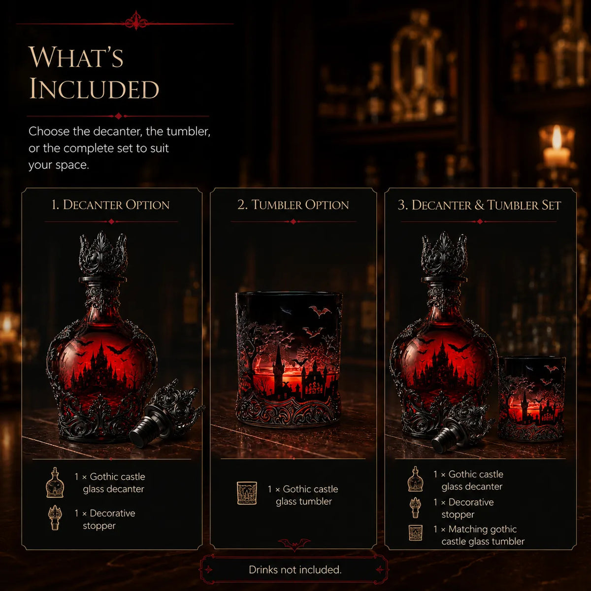 🔥Last Day 49% OFF - 🦇🍺Gothic Vampire Castle Whisky Decanter & Tumbler(📦Buy 3 Free Shipping)