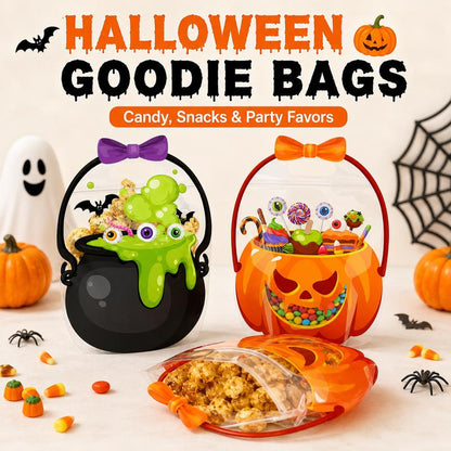 Halloween Goodie Bags Plastic Candy Gift Bags with Handle