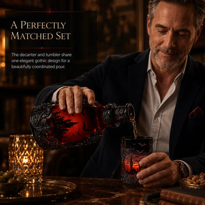 🔥Last Day 49% OFF - 🦇🍺Gothic Vampire Castle Whisky Decanter & Tumbler(📦Buy 3 Free Shipping)