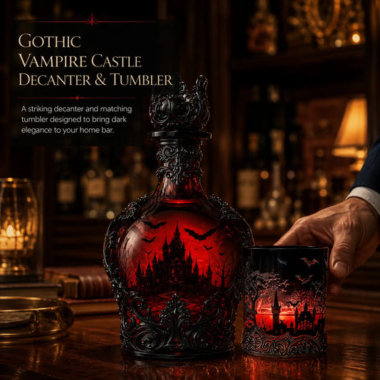 🔥Last Day 49% OFF - 🦇🍺Gothic Vampire Castle Whisky Decanter & Tumbler(📦Buy 3 Free Shipping)