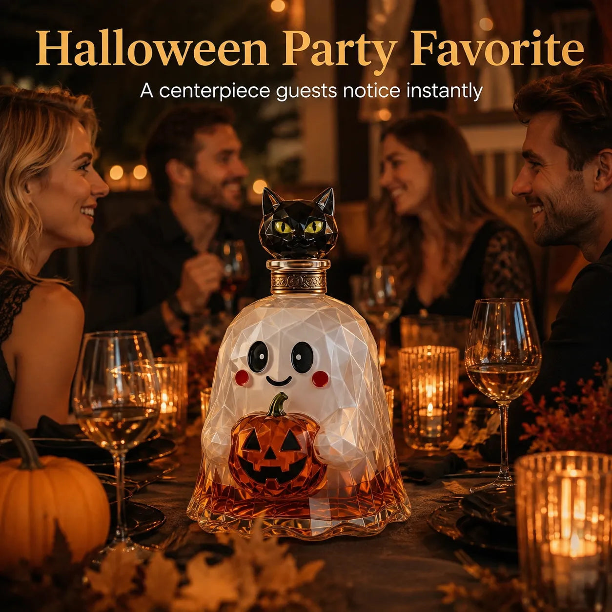 🔥HOT SALE🔥Ghost Pumpkin Halloween Decanter 🎃 Spooky Glass Whiskey Bottle 💥Buy 3 Get Free Shipment💥