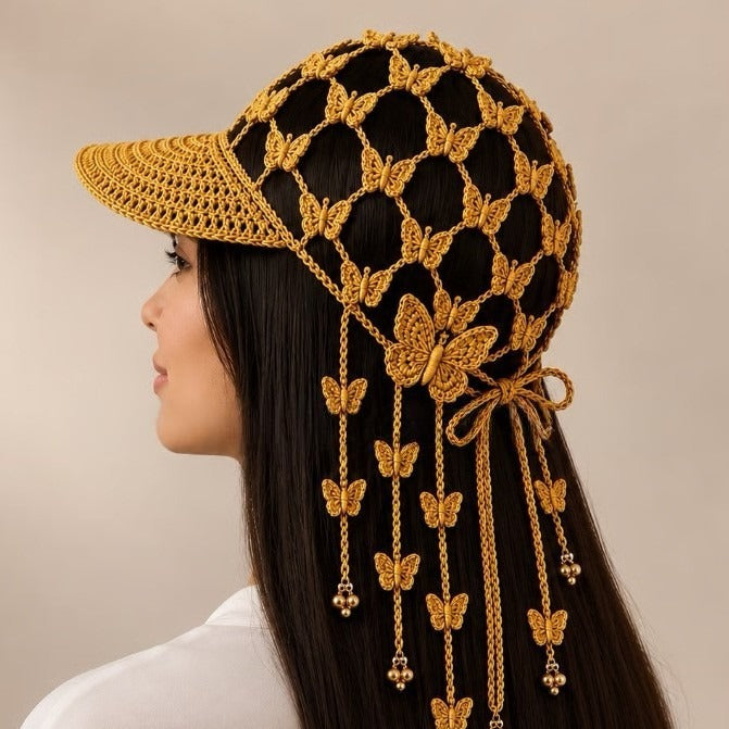 ☀ 🌻 Knitted Sunflower Hollow-Out Baseball Cap