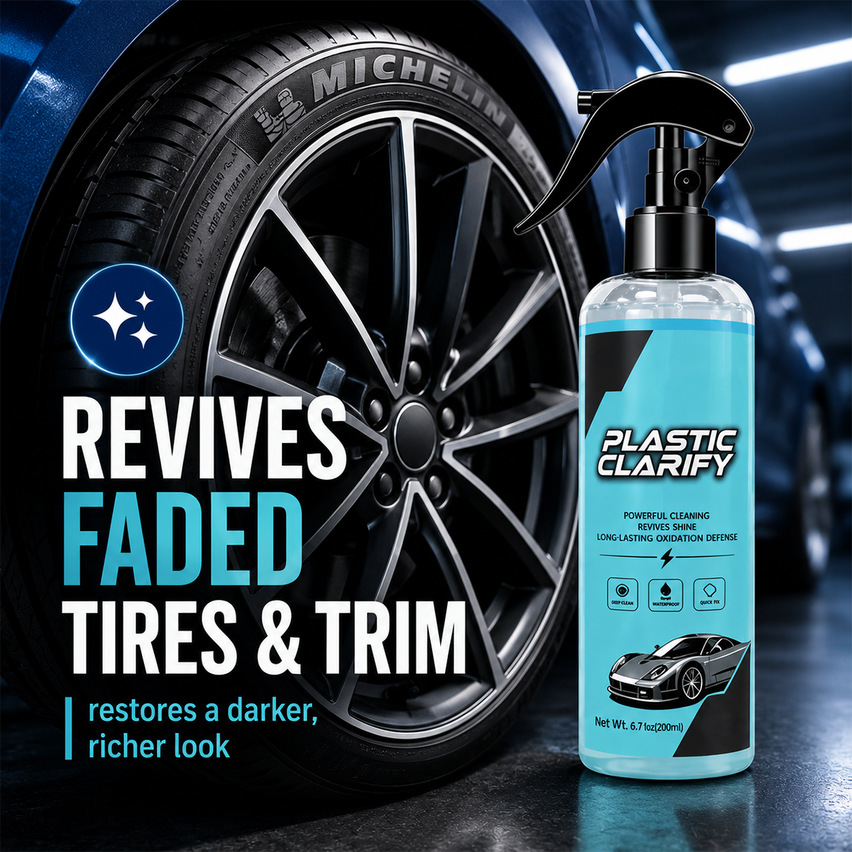 Car Plastic Trim Restorer Spray for Faded Surfaces