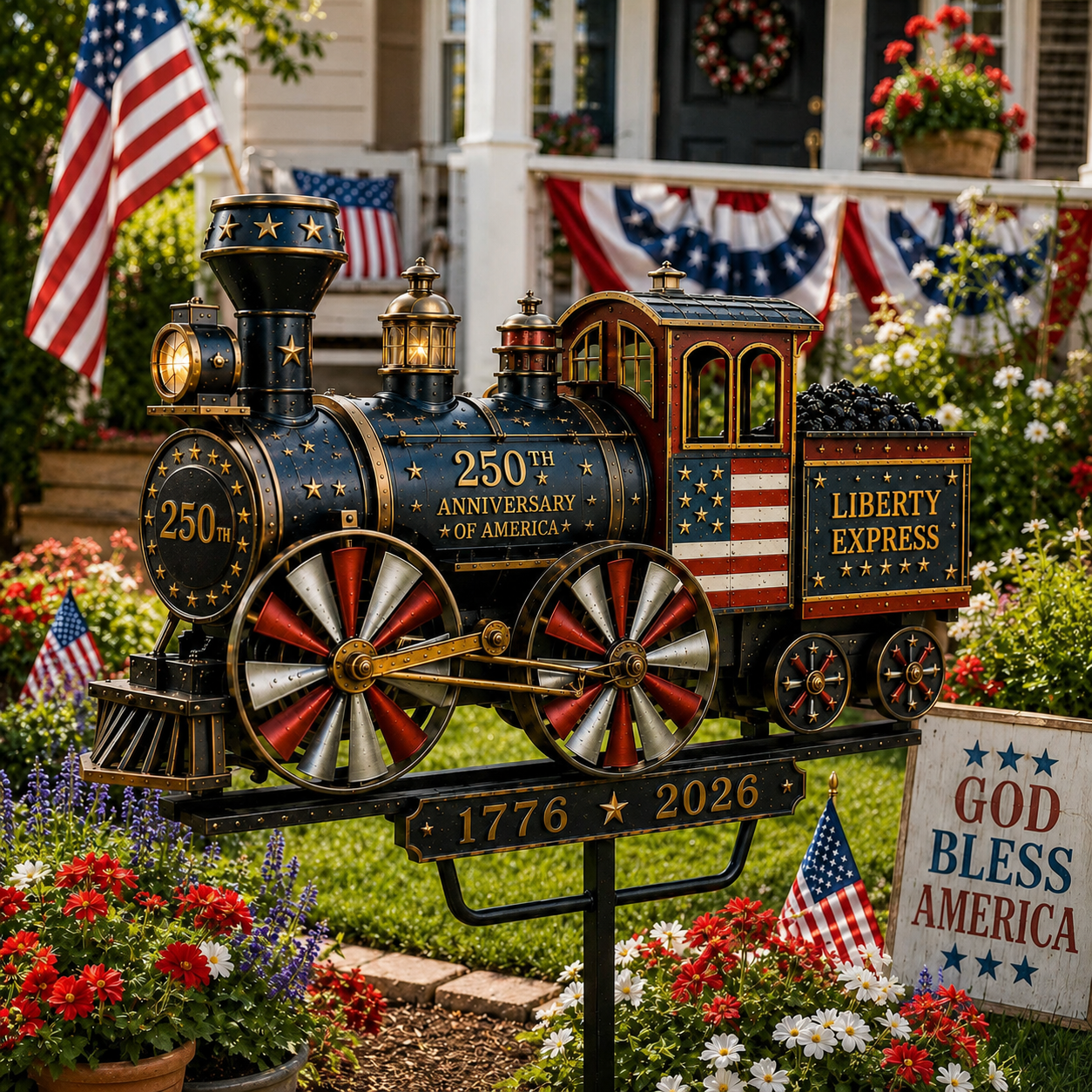 🔥Limited time 49% OFF🔥🚂USA 250th “Liberty Express” Train Garden Wind Spinner