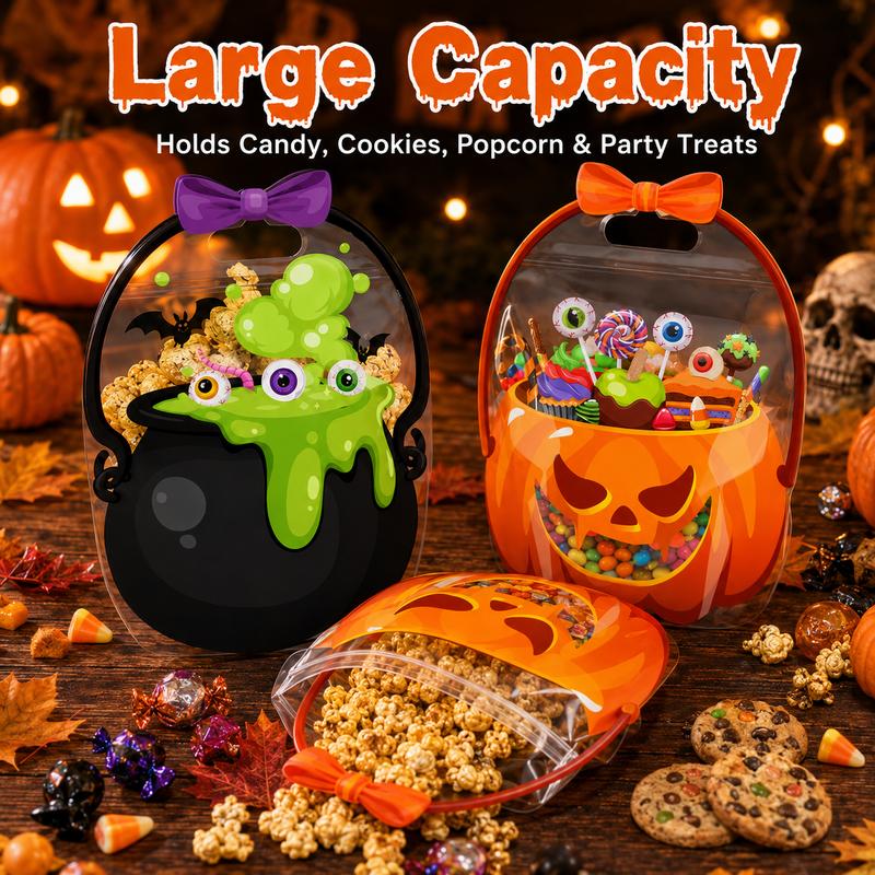Halloween Goodie Bags Plastic Candy Gift Bags with Handle