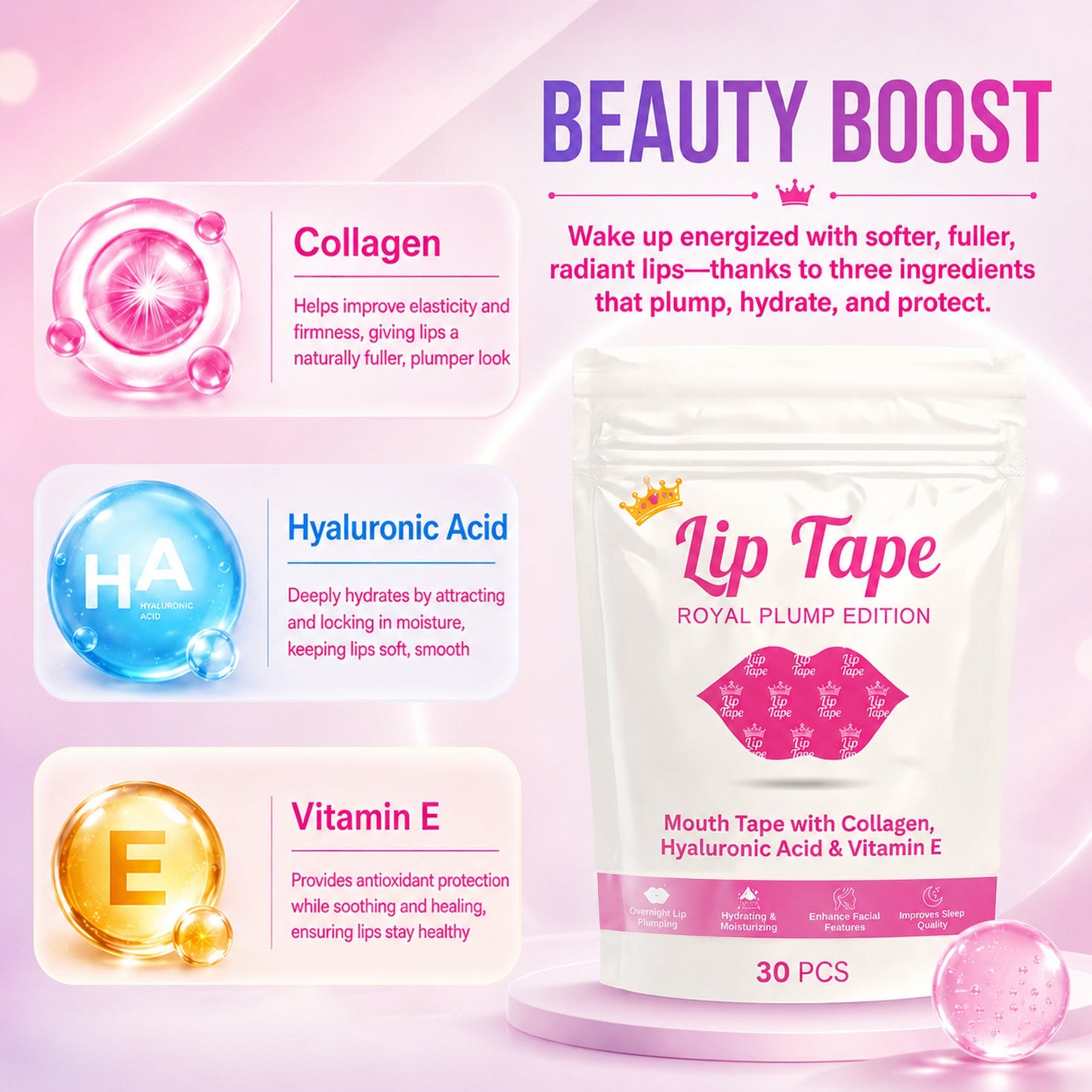 Tkhotpick lip tape  Hydrating Collagen Mouth Tape