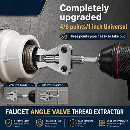 🔧Drill-Powered Broken Pipe Thread Extractor – Universal 1/2", 3/4" & 1" Broken Pipe Nipple Remover Tool