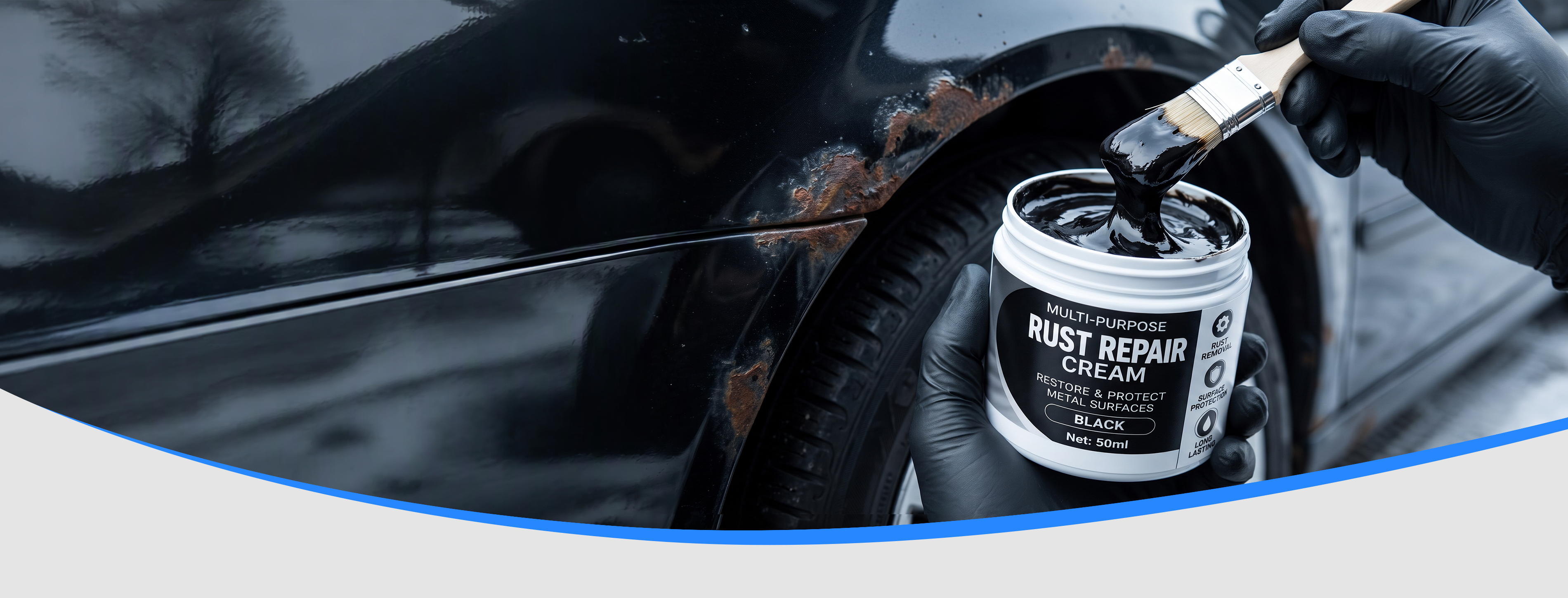 Color matched rust repair cream demonstration