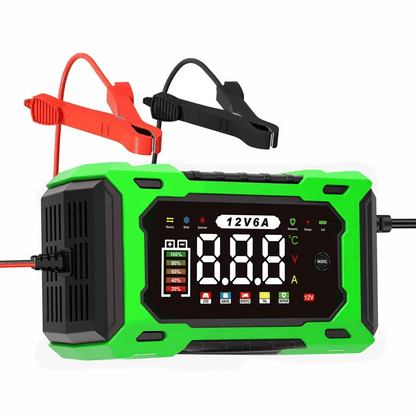 ⏳⏳Time-Limited Special⏰12V 6A Smart Car Battery Charger – Pulse Repair Technology, Auto Maintain & Desulfation