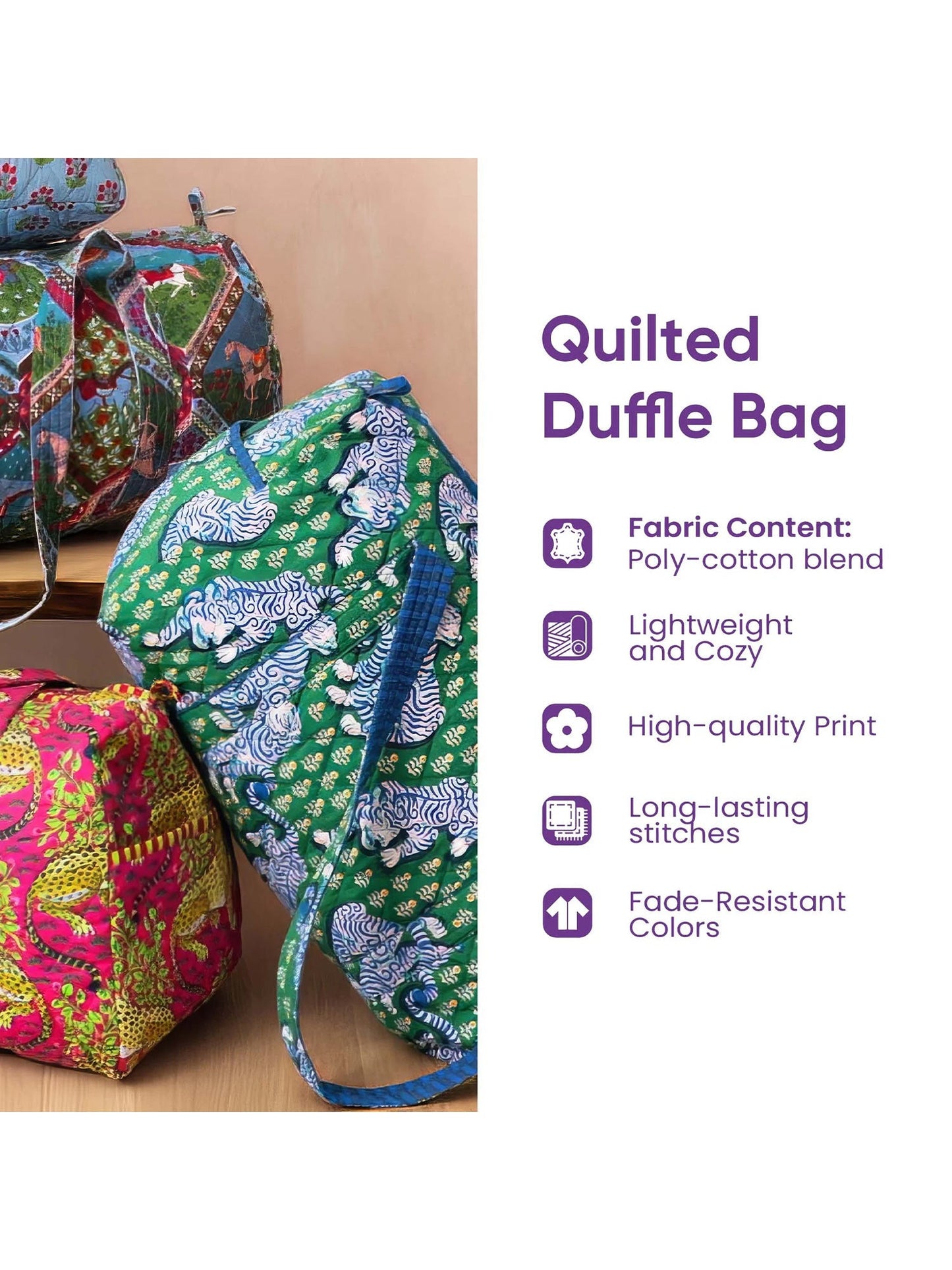 Wander Roads Quilted Duffle Bag