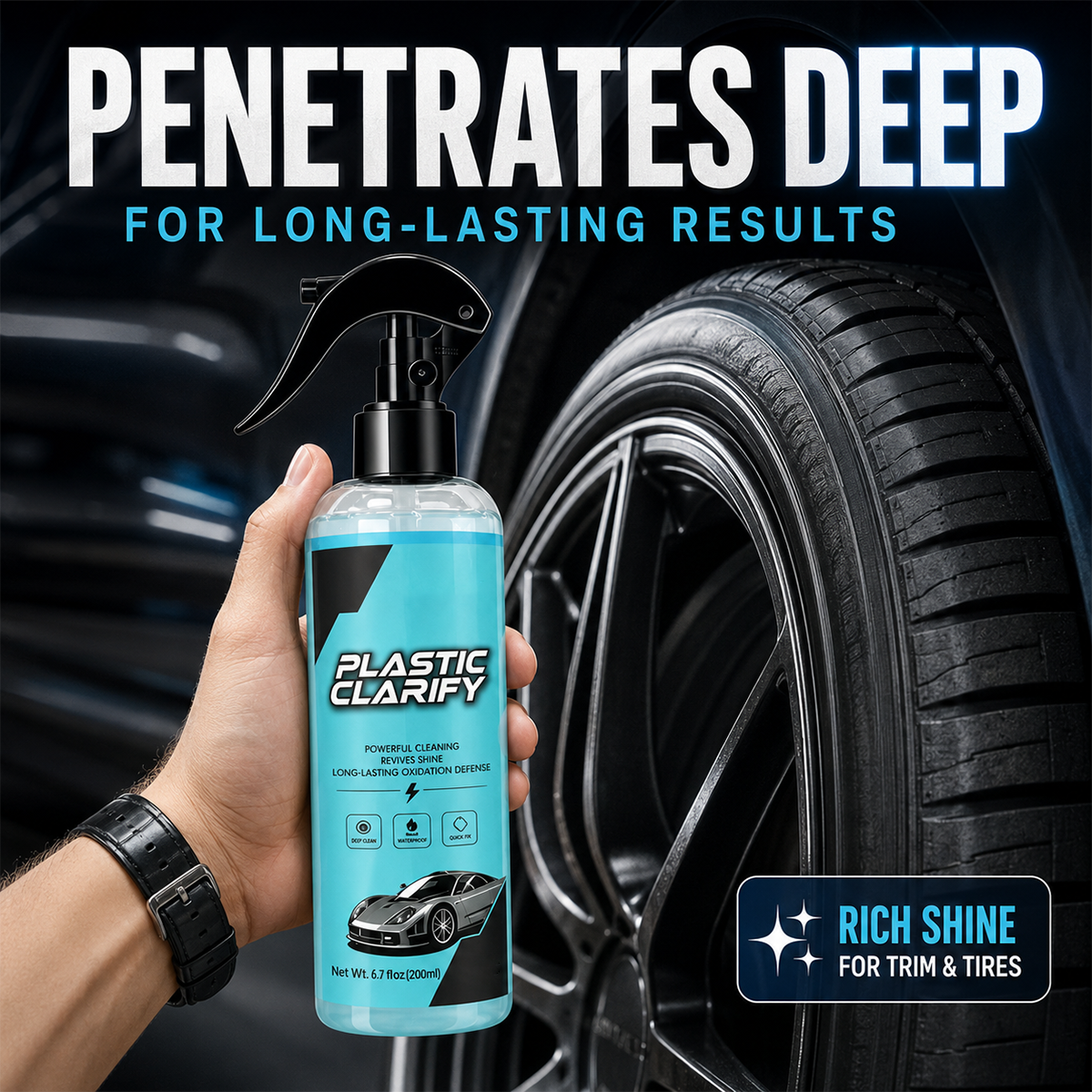 Car Plastic Trim Restorer Spray for Faded Surfaces