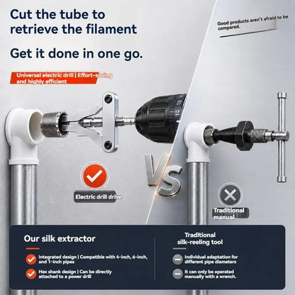 🔧Drill-Powered Broken Pipe Thread Extractor – Universal 1/2", 3/4" & 1" Broken Pipe Nipple Remover Tool