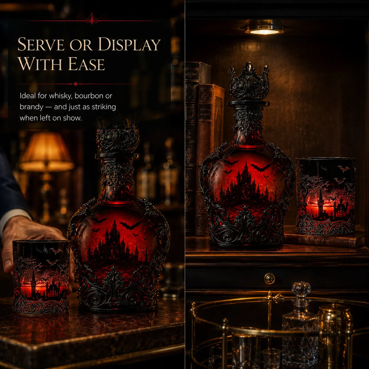 🔥Last Day 49% OFF - 🦇🍺Gothic Vampire Castle Whisky Decanter & Tumbler(📦Buy 3 Free Shipping)