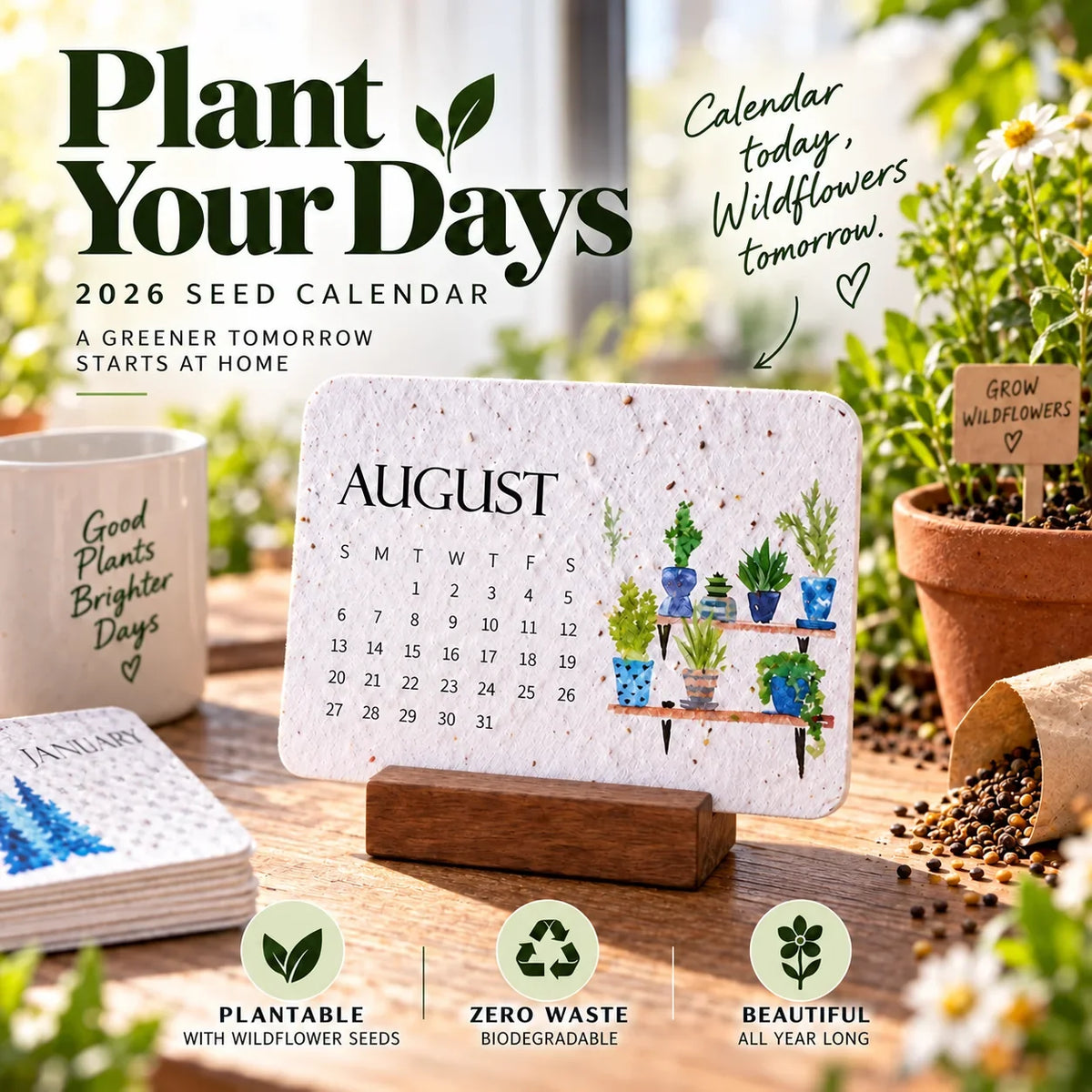 ✨Early Holiday Sale 50% OFF🌱Eco-Friendly Plantable “Timeless” Seed Calendar 2027