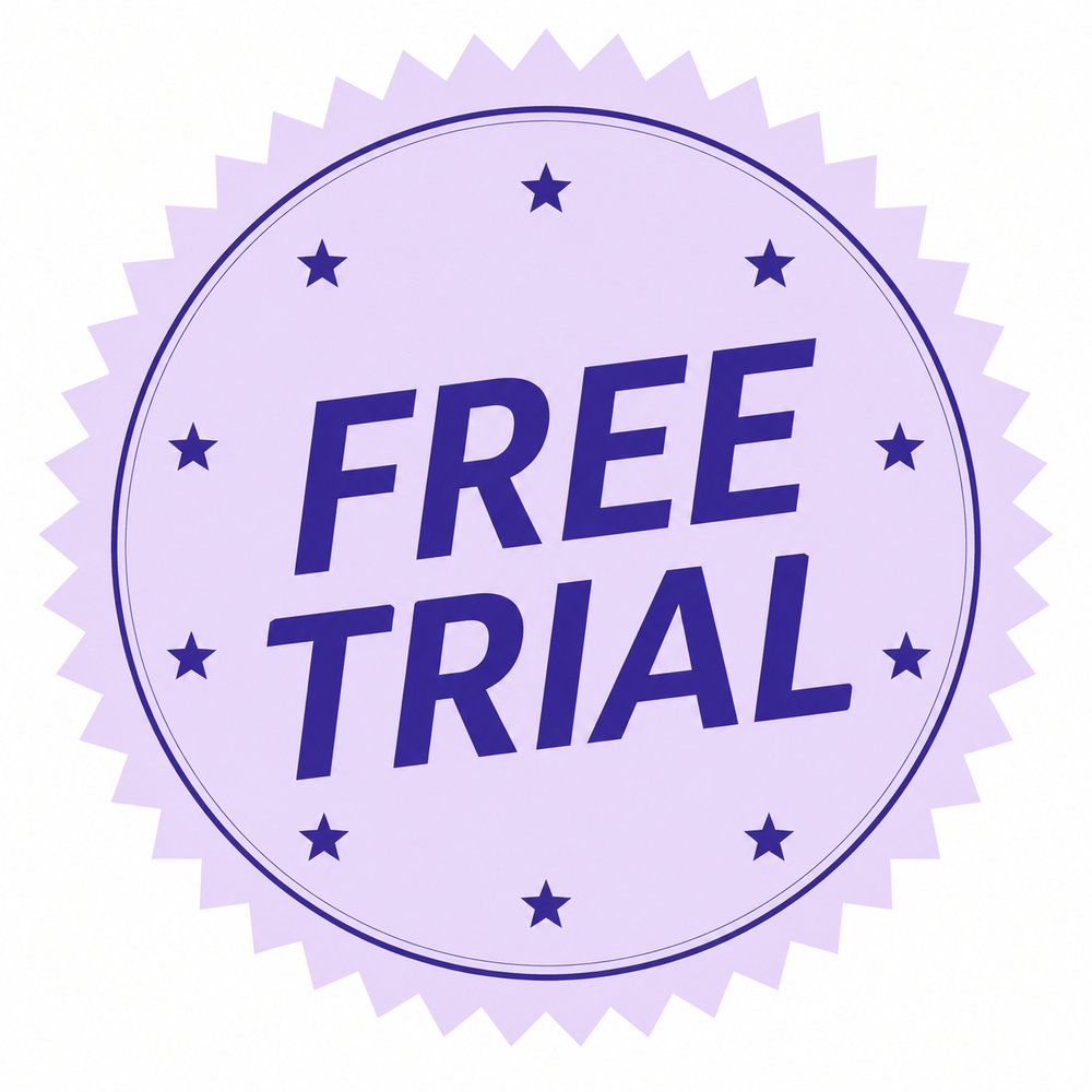 Free trial promotional badge
