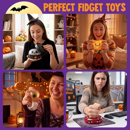 🎃👻Halloween Dumpling Stress Relief Toys with Steamer Storage Boxes