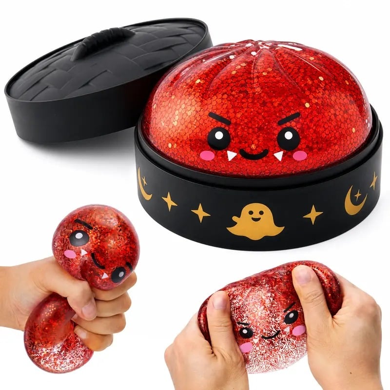 🎃👻Halloween Dumpling Stress Relief Toys with Steamer Storage Boxes