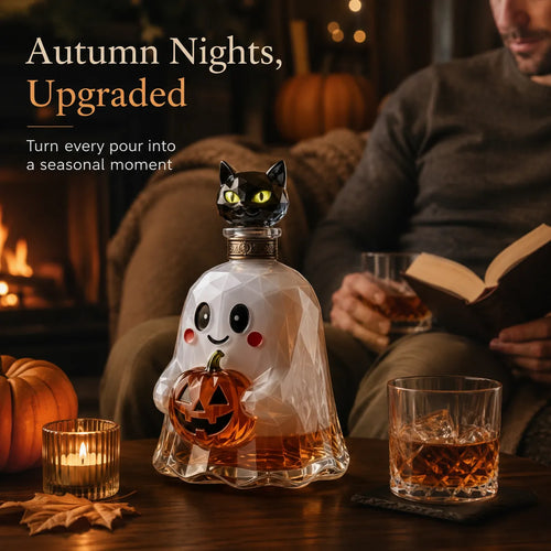 🔥HOT SALE🔥Ghost Pumpkin Halloween Decanter 🎃 Spooky Glass Whiskey Bottle 💥Buy 3 Get Free Shipment💥