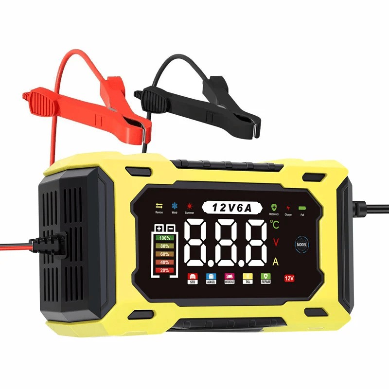⏳⏳Time-Limited Special⏰12V 6A Smart Car Battery Charger – Pulse Repair Technology, Auto Maintain & Desulfation