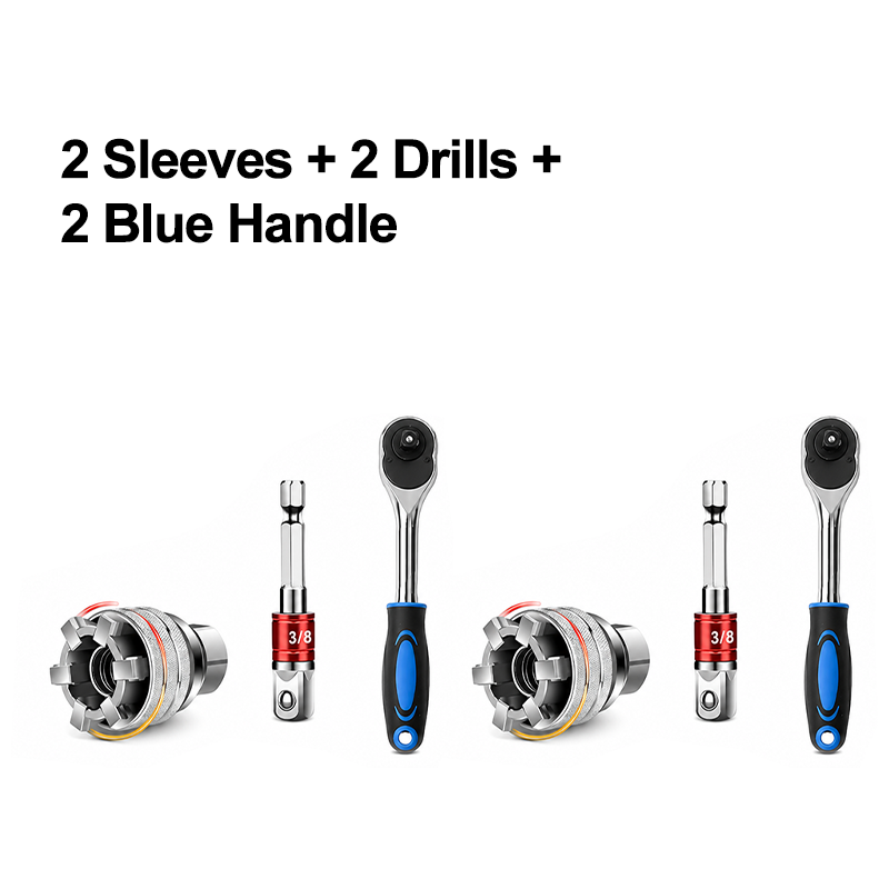 2 Sleeves + 2 Drills + 2 Blue Handle